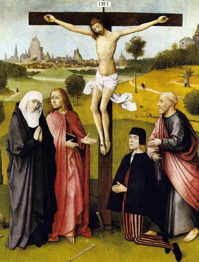 Crucifixión con un donante de Hieronymus Bosch